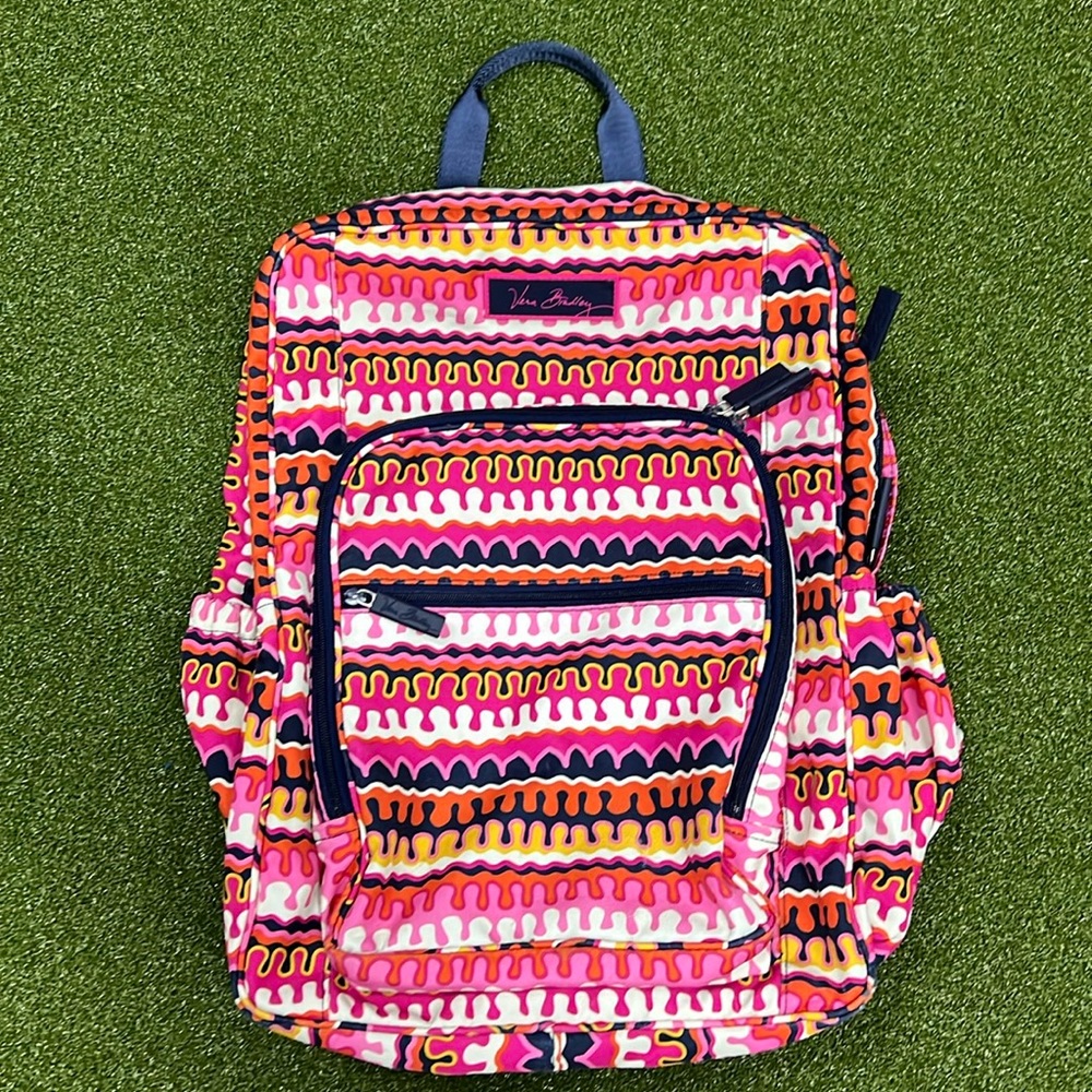 Vera Bradley Lighten Up Large Backpack- Rio Squiggle Pattern